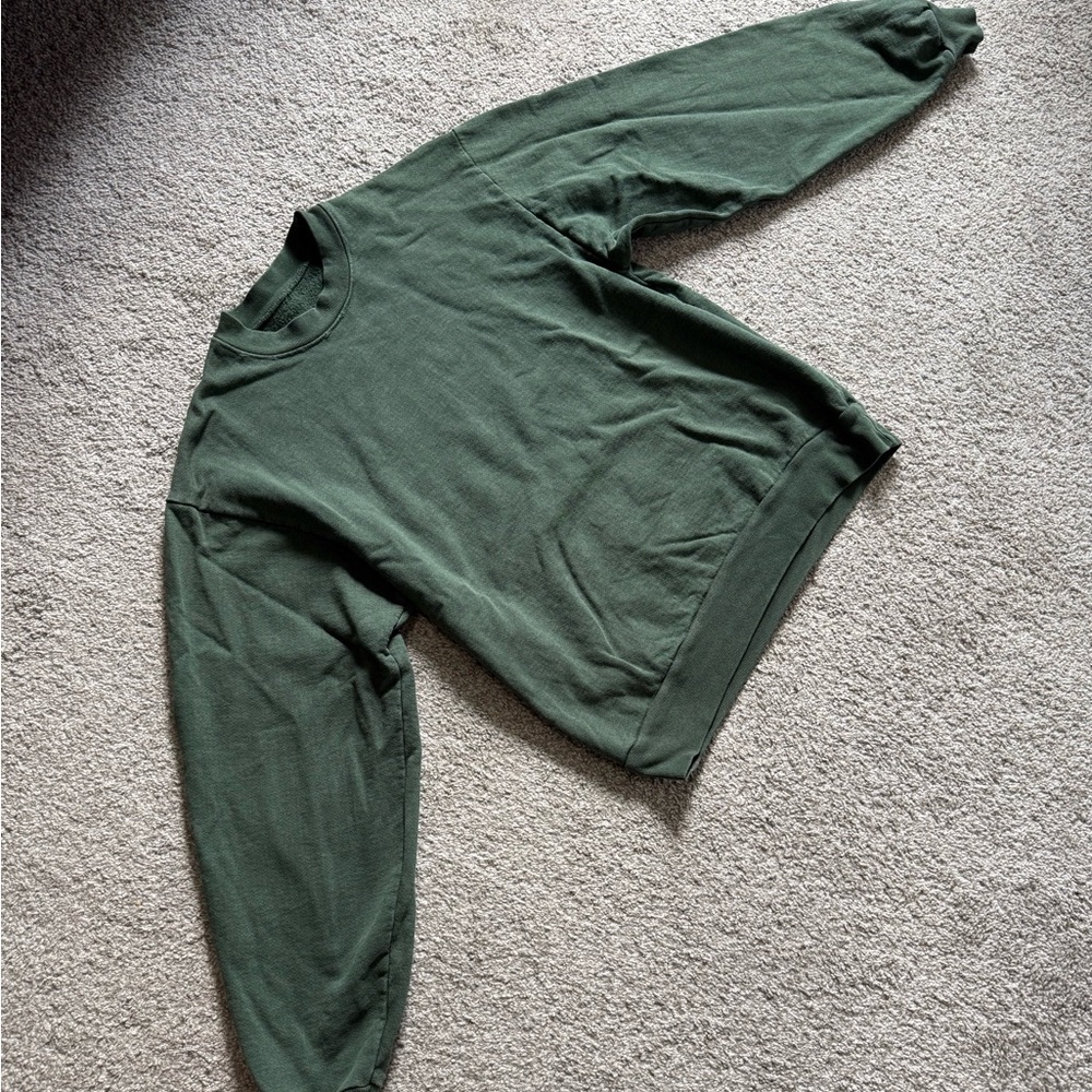 Heavy weight vintage dark green sweatshirt